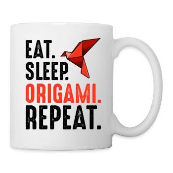 Eat Sleep Origami Repeat saying folding art gift - Mug - white - Right