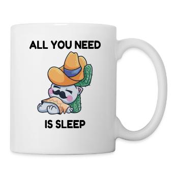 Cat siesta sleeping cactus - Mug - white - Right