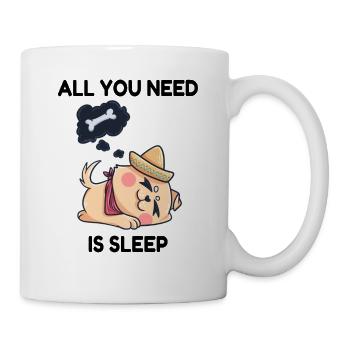 Dog dream bones sleep - Mug - white - Right