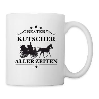 Bester Kutscher Kutsche Kutschen Gespan Geschenk - Tasse - Weiß - Rechts