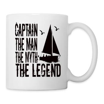 Skipper captain sailing ship yacht regatta boat - Mug - white - Right
