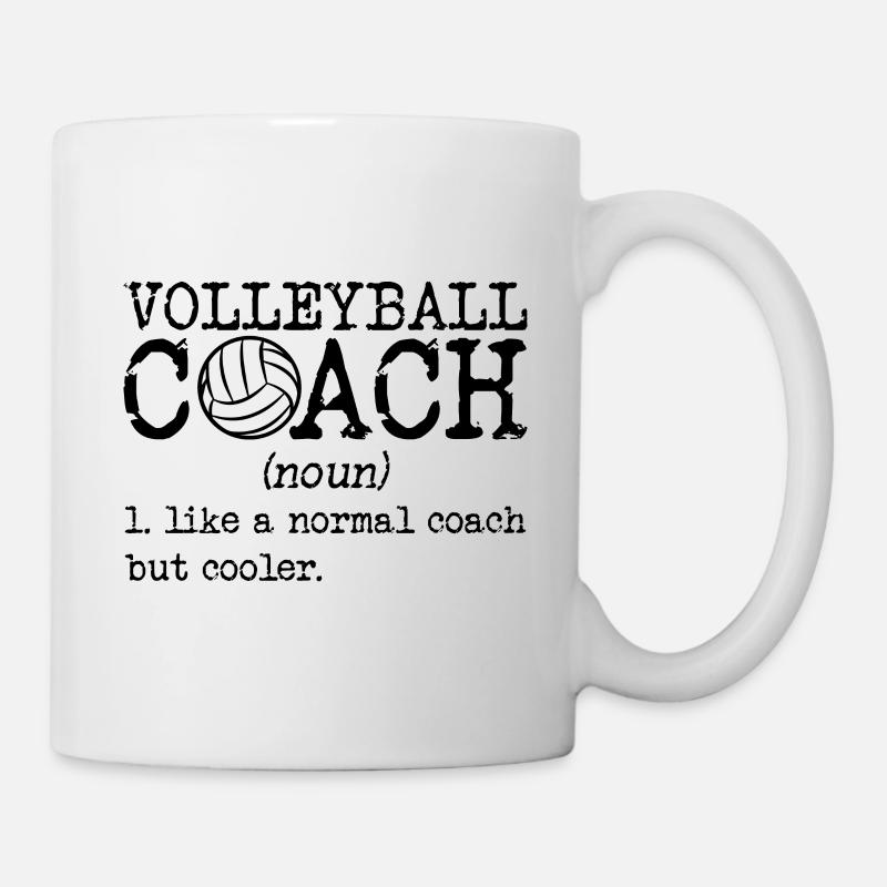 Définition d'entraîneur de volleyball - Mug blanc - blanc