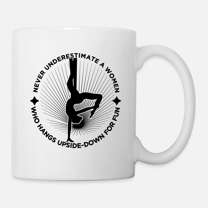 Never Underestimate A Women Who Hangs Upside-Down - Mug - white