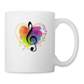Clef music design note d'amateur de musique - Mug blanc - blanc - Droite