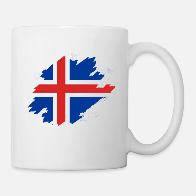 Island Flagge - Tasse - Weiß