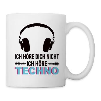 Techno - Tasse - Weiß - Rechts