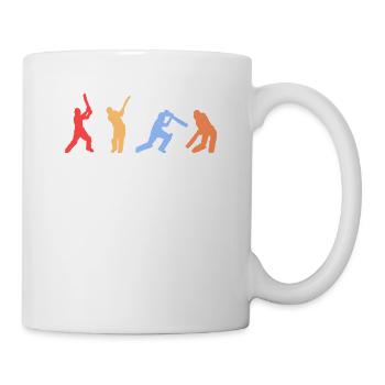 Retro vintage colors cricket players - Mug - white - Right