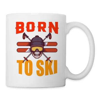 Sportart Born to Ski - Hobby Geschenk Apres Ski - Tasse - Weiß - Rechts