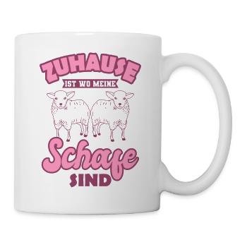Schafe Landwirtin Spruch - Tasse - Weiß - Rechts