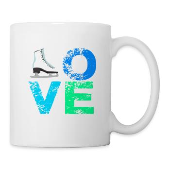 Ich liebe Schlittschuhe Eiskunstlauf Schlittschuh - Tasse - Weiß - Rechts