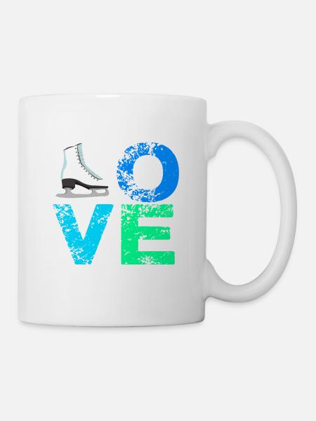 Ich liebe Schlittschuhe Eiskunstlauf Schlittschuh - Tasse - Weiß