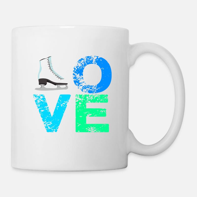 Ich liebe Schlittschuhe Eiskunstlauf Schlittschuh - Tasse - Weiß