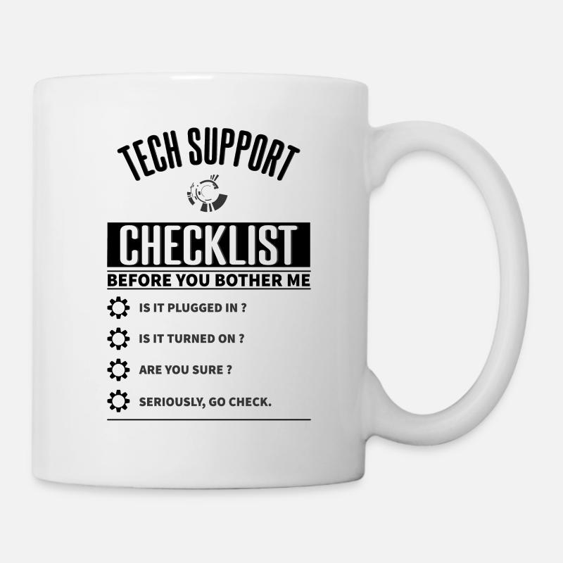 Liste de contrôle du support technique - Mug blanc - blanc