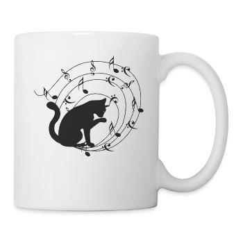 Cat music notes - Mug - white - Right