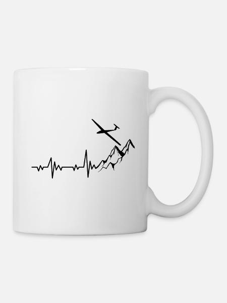 Battement de coeur pilote de planeur - Mug blanc - blanc