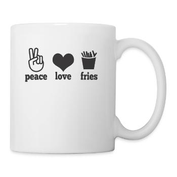 Pommes Frites Pommfritz Fritten Imbiss Fries - Tasse - Weiß - Rechts