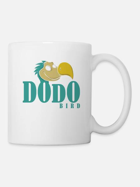 Dodo Schrift mit Dodokopf - Tasse - Weiß