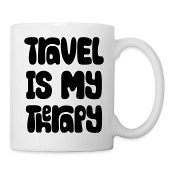Travel Is My Therapy - Tasse - Weiß - Rechts