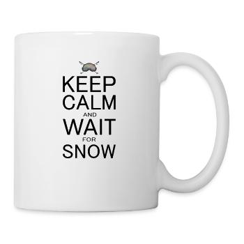garder le calme attendre la neige garder le frais attendre la neige - Mug blanc - blanc - Droite