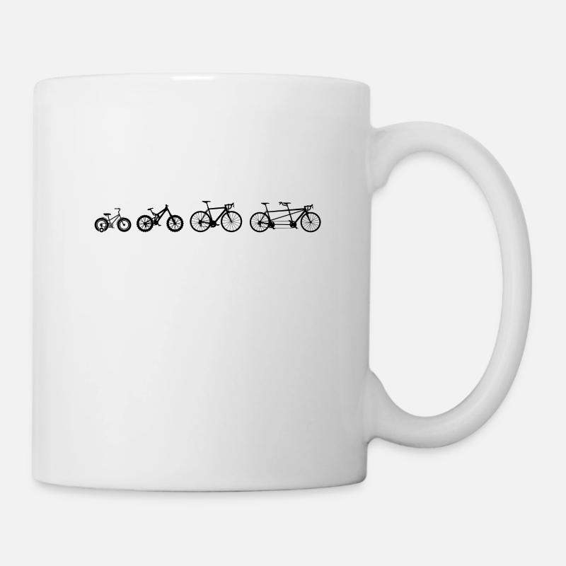 Tandem Fahrrad Evolution - Tasse - Weiß