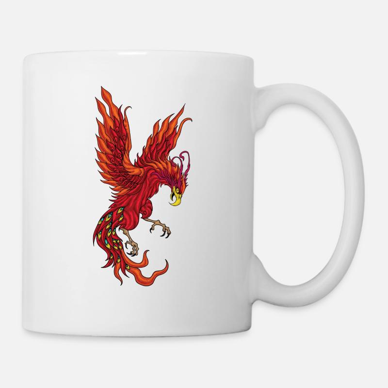 Phoenix Firebird Mythical Creature Fantasy Motif - Mug blanc - blanc