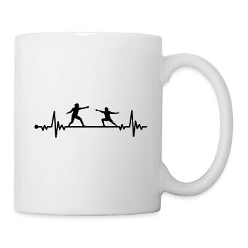 Fencing heartbeat - Mug - white - Right