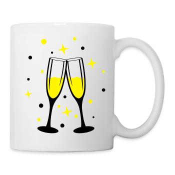 sekt anstossen - Tasse - Weiß - Rechts