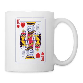 Roi Dame Carte King Queen Kart Amour de couple - Mug blanc - blanc - Droite