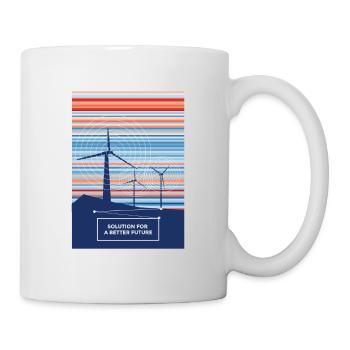 Une solution éolienne pour un avenir meilleur - Mug blanc - blanc - Droite