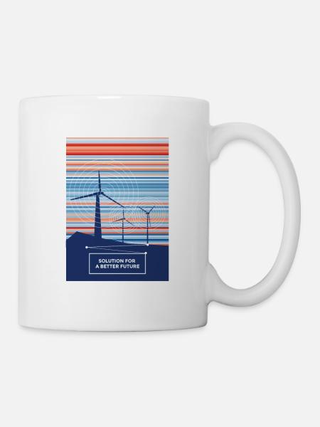 Windenergie Lösung für eine bessere Zukunft - Tasse - Weiß