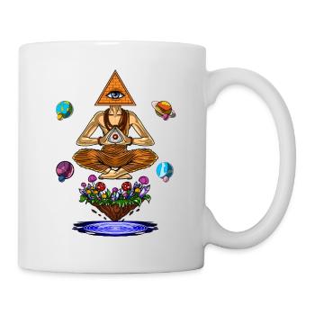 Psychedelische Illuminati-Pyramidenpilze - Tasse - Weiß - Rechts