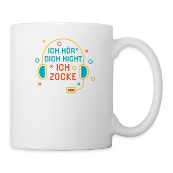 ich hoer dich nicht ich zocke minimalistisch grafi - Tasse - Weiß - Rechts