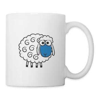 Lustiges niedliches Comic Schaf - Tasse - Weiß - Rechts