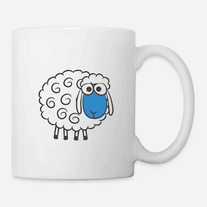 Moutons de dessin animé mignon drôle - Mug blanc - blanc