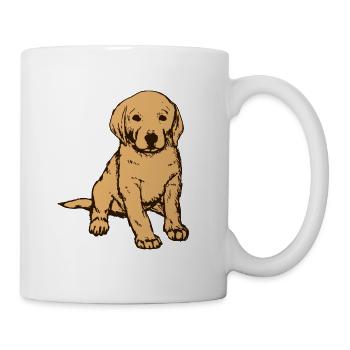 Cute little dog puppy dog drawing cartoon - Mug - white - Right