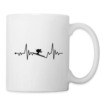 Battement de coeur de skieur - Mug blanc - blanc - Droite