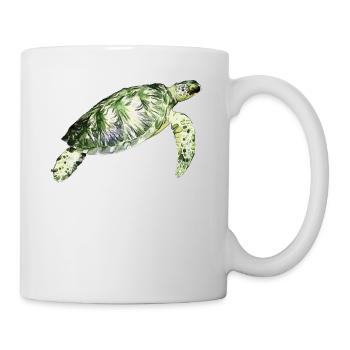 Tortue aquatique - Mug blanc - blanc - Droite