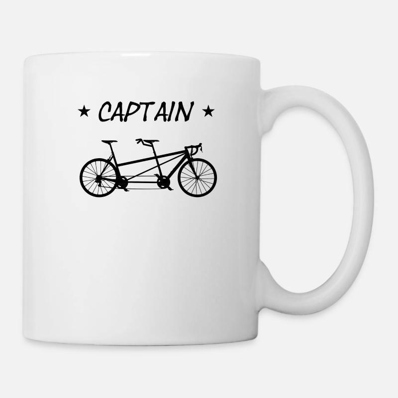 Pilote de capitaine de vélo tandem - Mug blanc - blanc