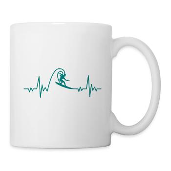 Surfeur battant le cœur - Mug blanc - blanc - Droite