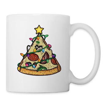 Pyramide de sapin de Noël pizza - Mug blanc - blanc - Droite