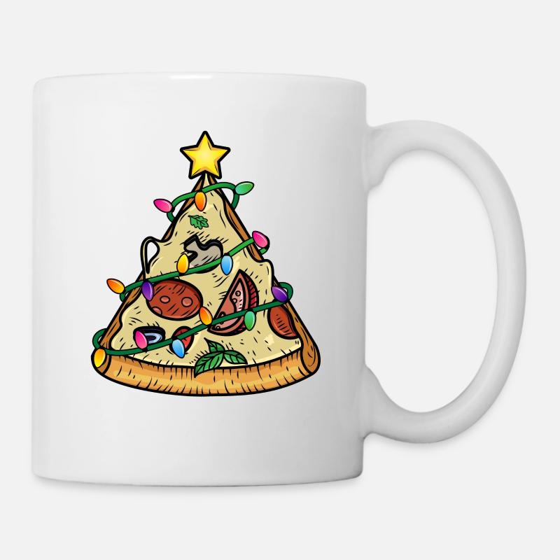Pizza Christmas Tree Pyramide - Tasse - Weiß