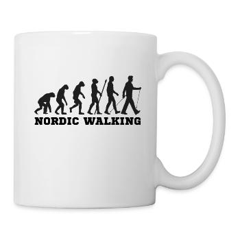 Evolution de la marche nordique - Mug blanc - blanc - Droite