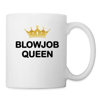 Damen Blowjob Queen I Love Blowjob Sprueche JGA - Tasse - Weiß - Rechts