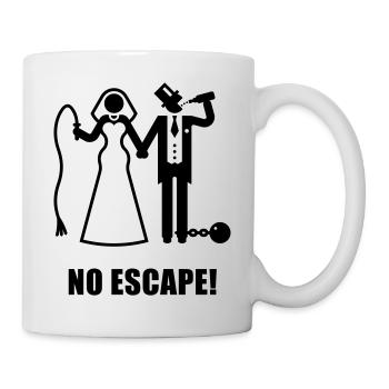 No Escape! (Wedding / Groom / Bachelor Stag Party) - Tasse - Weiß - Rechts