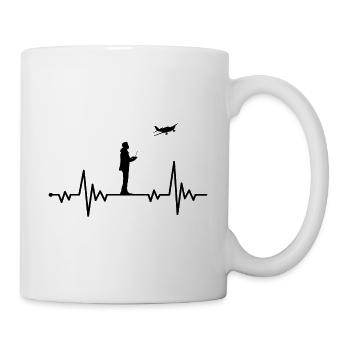 Modellflieger Herzschlag Modellflugzeug - Tasse - Weiß - Rechts