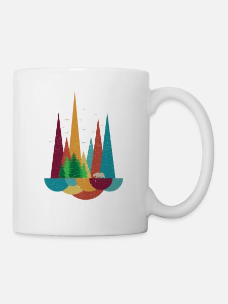 Montagnes forêt tigre - Mug blanc - blanc