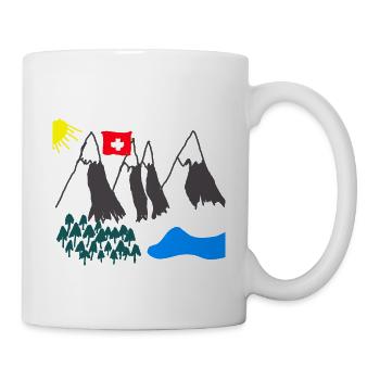 Schweiz Swiss Berge Wandern Kinder - Tasse - Weiß - Rechts