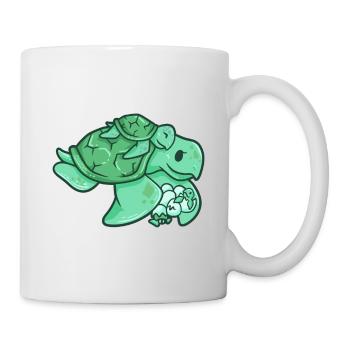Cadeau enfants maman tortue bébé - Mug blanc - blanc - Droite