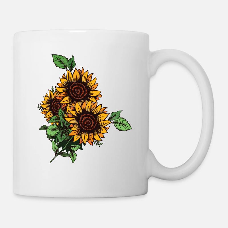 Drei Sonnenblumen - Tasse - Weiß