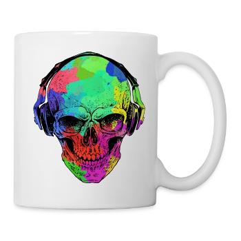 RAINBOW SKULL HEADPHONE - Mug - white - Right